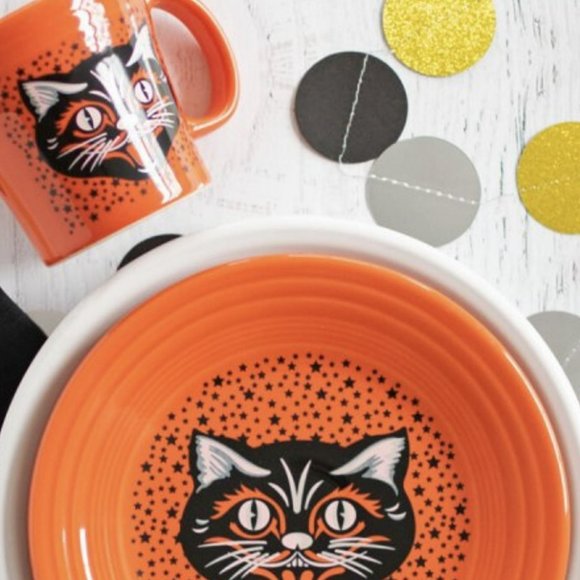 Fiestaware Dining Fiestaware Halloween Black Cat Mug And Dessert